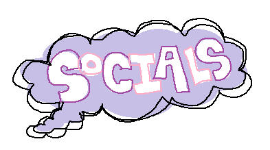 A purple cloud shaped button that reads "Socials". Clicking leads to the socials section of my carrd.